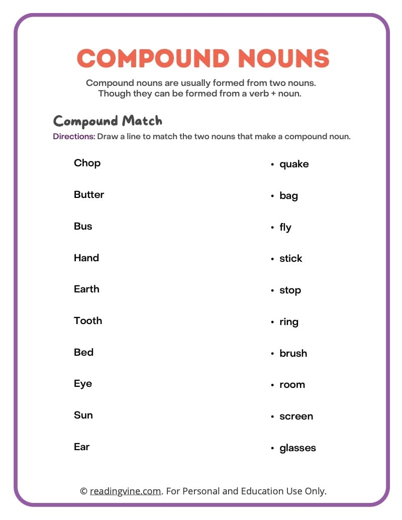 noun and noun compound words