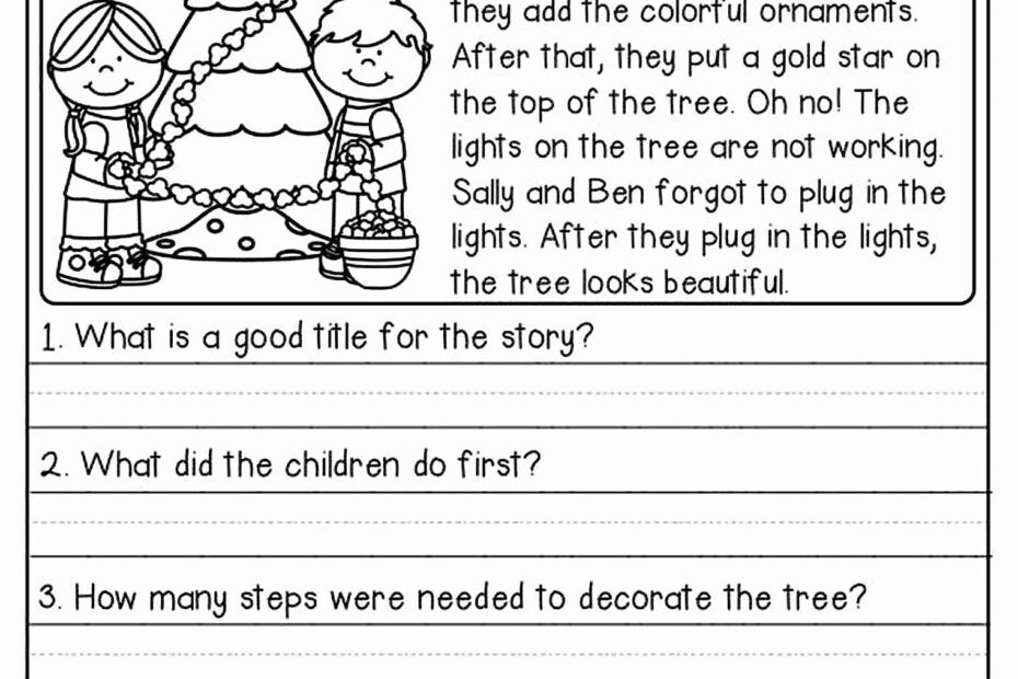 Comprehension Worksheet First Grade Luxury 1st Grade Reading Prehension
