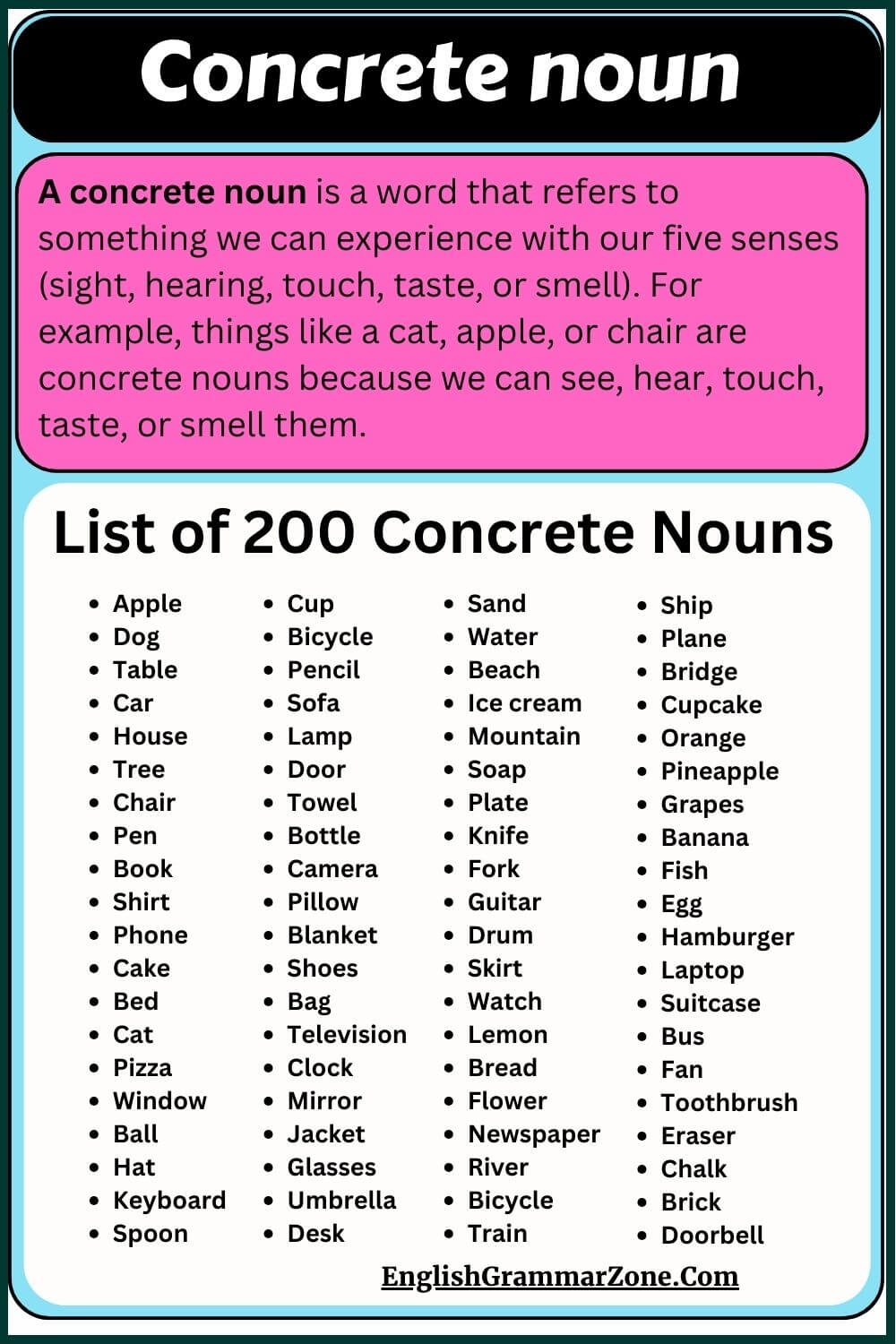 Concrete Noun Definition And Example
