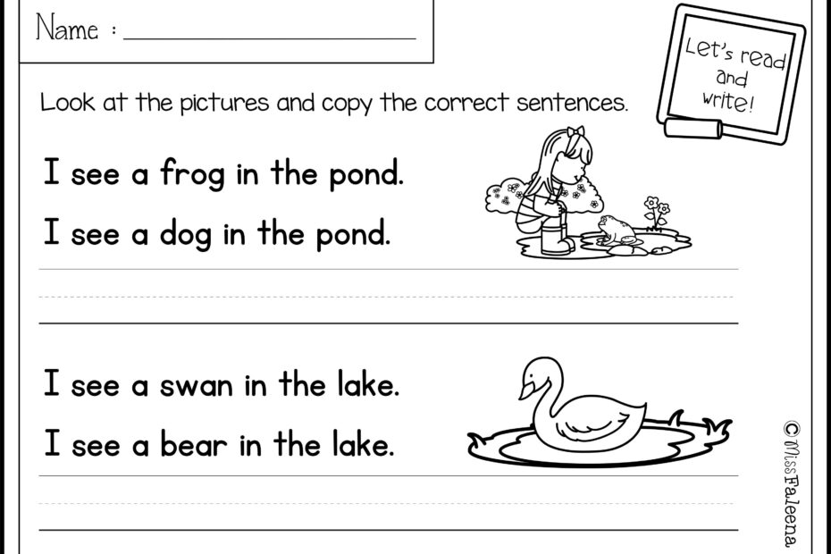 Copying Sentences Worksheets