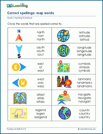 Correct Spelling Worksheets For Grade 3 K5 Learning