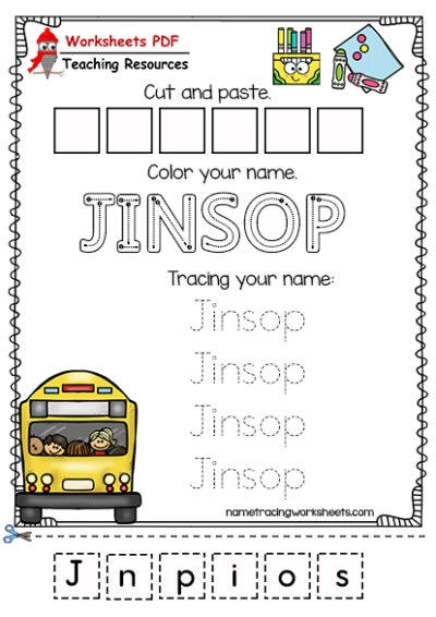 free name tracing worksheets for preschool
