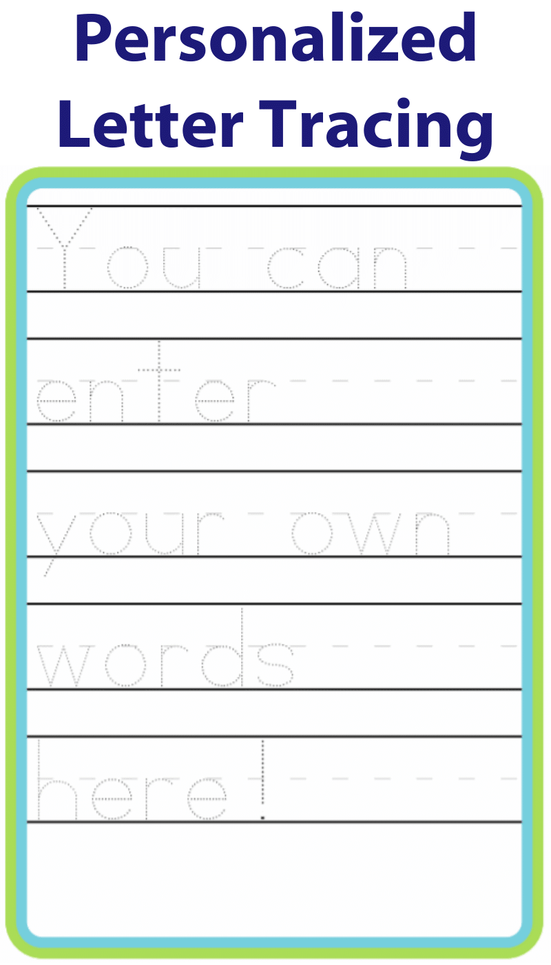 tracing words printable free