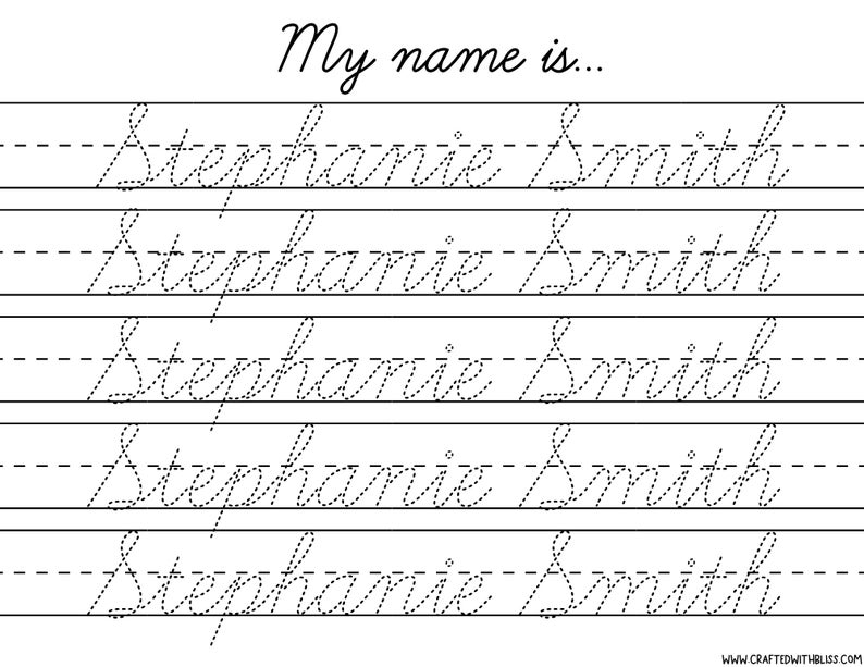 Cursive Name Tracing Generator Name Tracing Generator