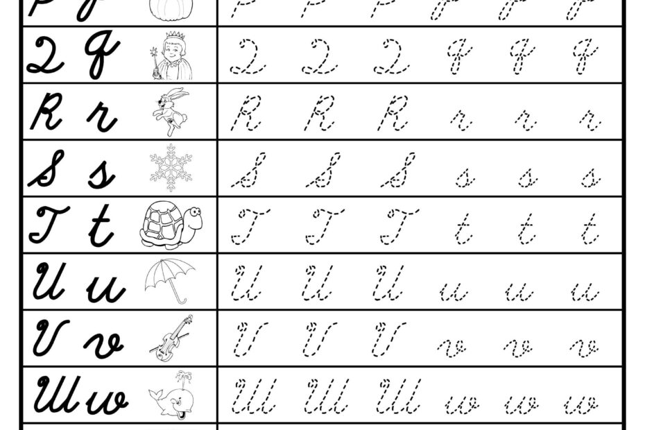 Cursive Uppercase And Lowercase Letter Tracing Worksheets Cursive