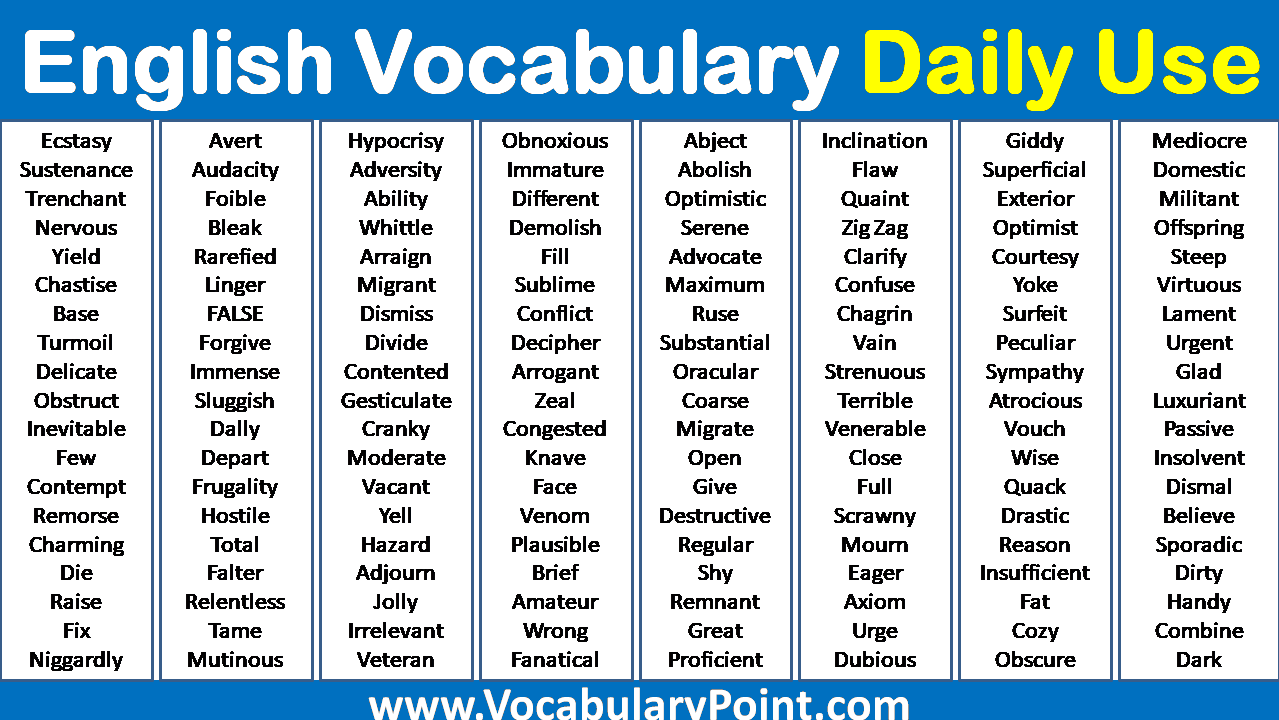 25 advanced vocabulary words