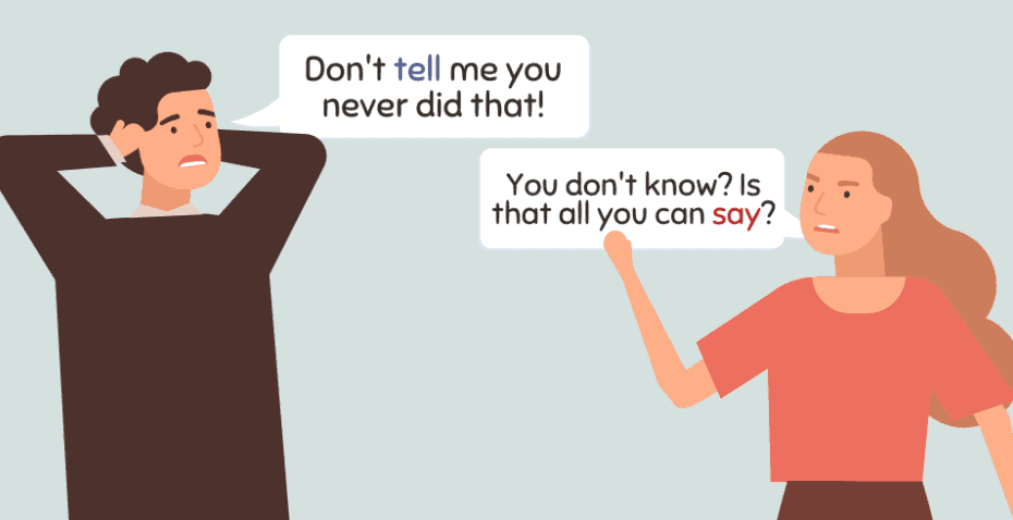 Difference Between Tell And Say Examples