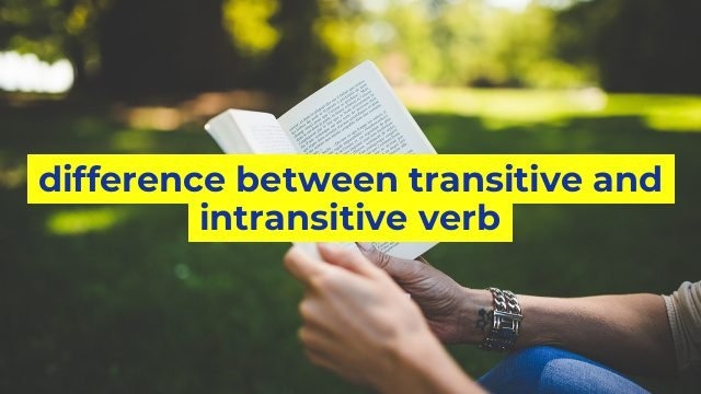 transitive and intransitive verb difference