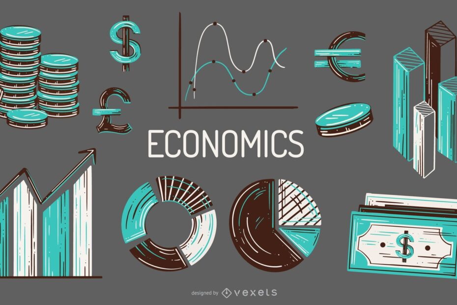 Economics Elements Illustration Set Vector Download