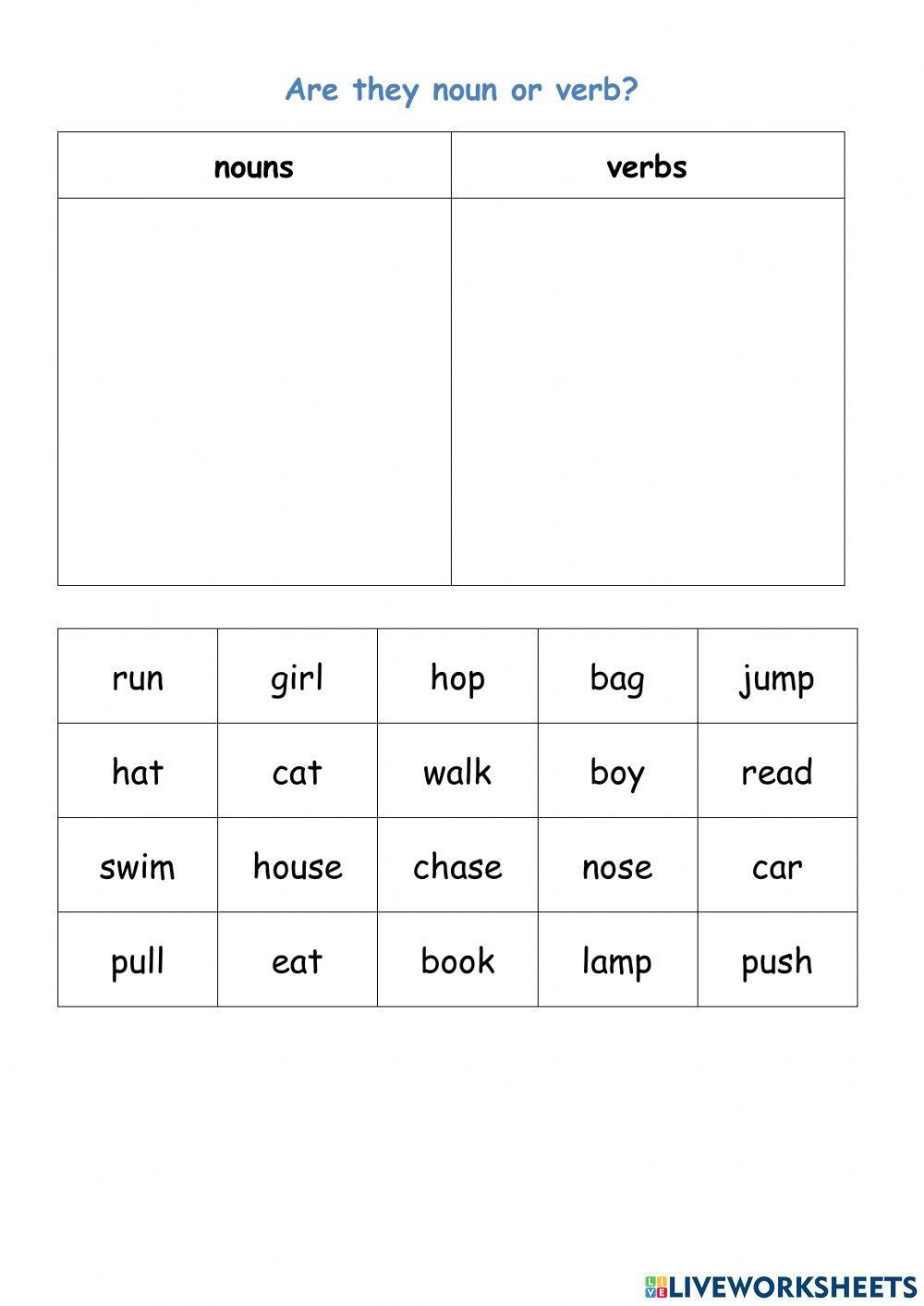 Engaging Noun And Verb Worksheets For Effective Learning