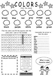 English Exercises Colours