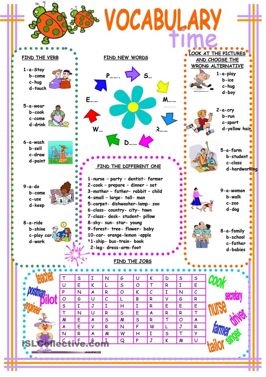 Esl Vocabulary Lists And Exercises