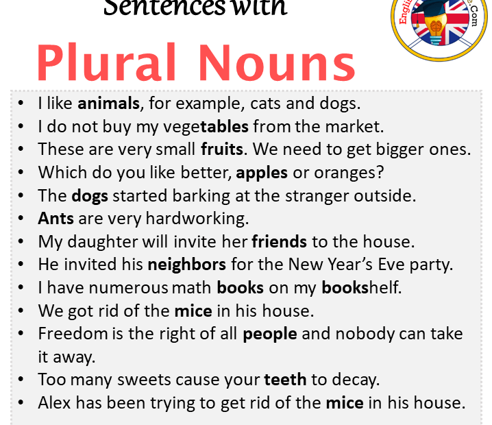Examples Of Plural Noun Plural Noun Examples Plurals 49 OFF
