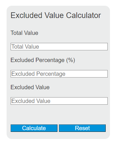 Excluded Value Calculator Calculator Academy