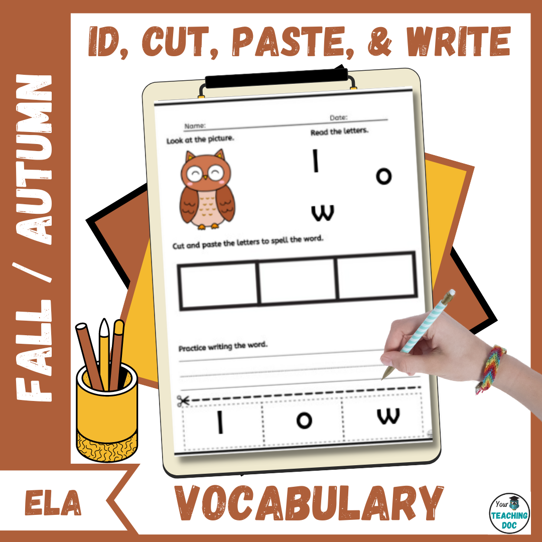 Fall Spelling Vocabulary Worksheets Task Cards Made By Teachers 