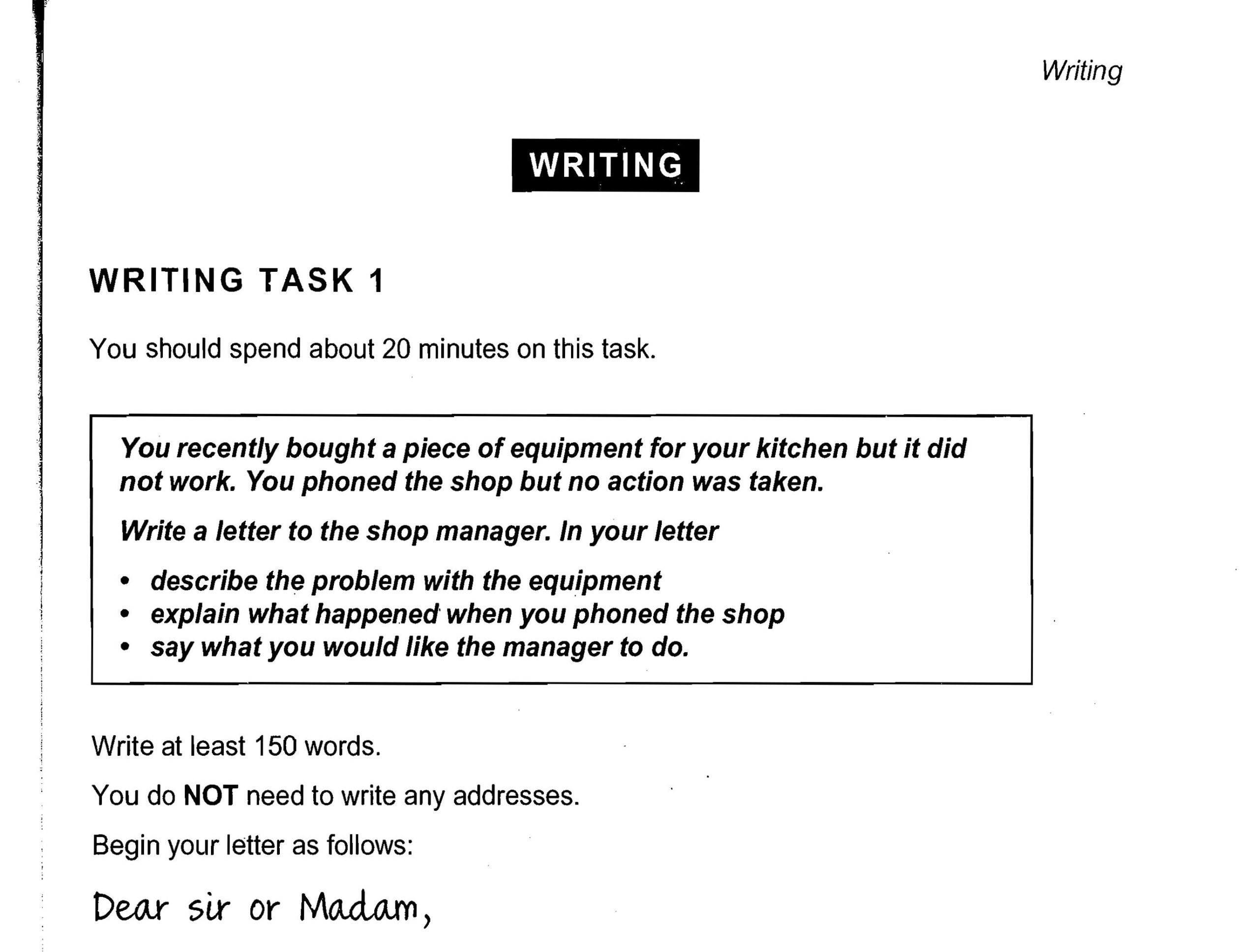 Fantastic Ielts General Writing Task 1 Samples With Answers Pdf Resume 