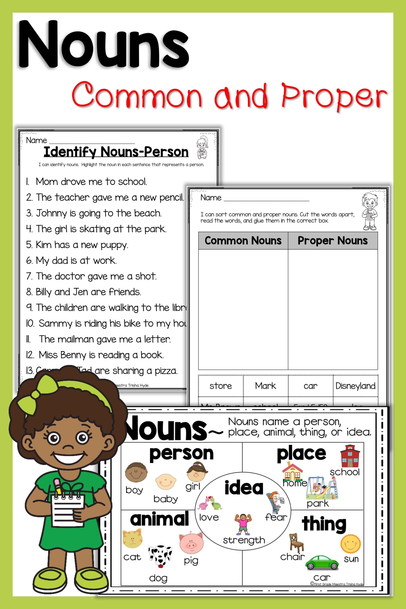 Find Common Proper Noun Worksheet Common Nouns Nouns Nouns Worksheet 