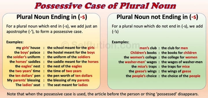 Formation Of Possessive Case In English With Examples Selftution