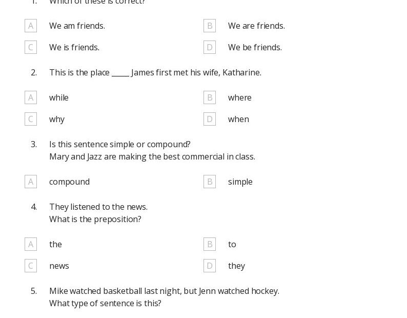 Free 4th Grade Grammar Sheets Download Free 4th Grade Grammar Sheets