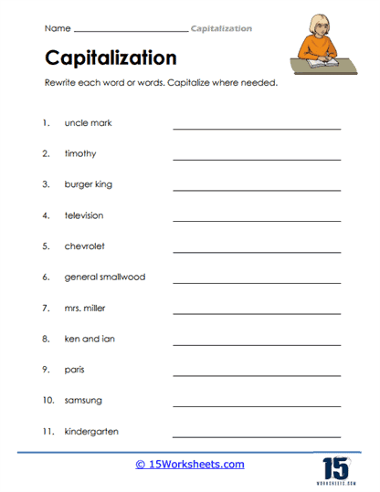 Free Capitalize Proper Nouns Worksheet Grammar Download Free 