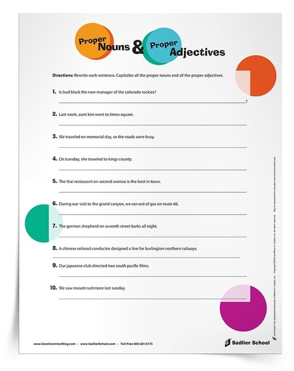Free Capitalize Proper Nouns Worksheet Grammar Download Free 