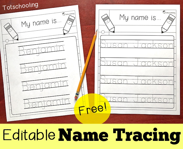 Free Editable Name Tracing Sheets With Lines