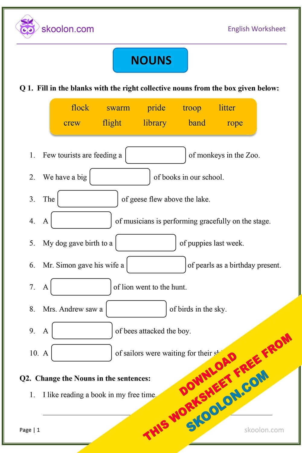 Free Nouns Worksheet 3rd Grade Download Free Nouns Worksheet 3rd Grade 
