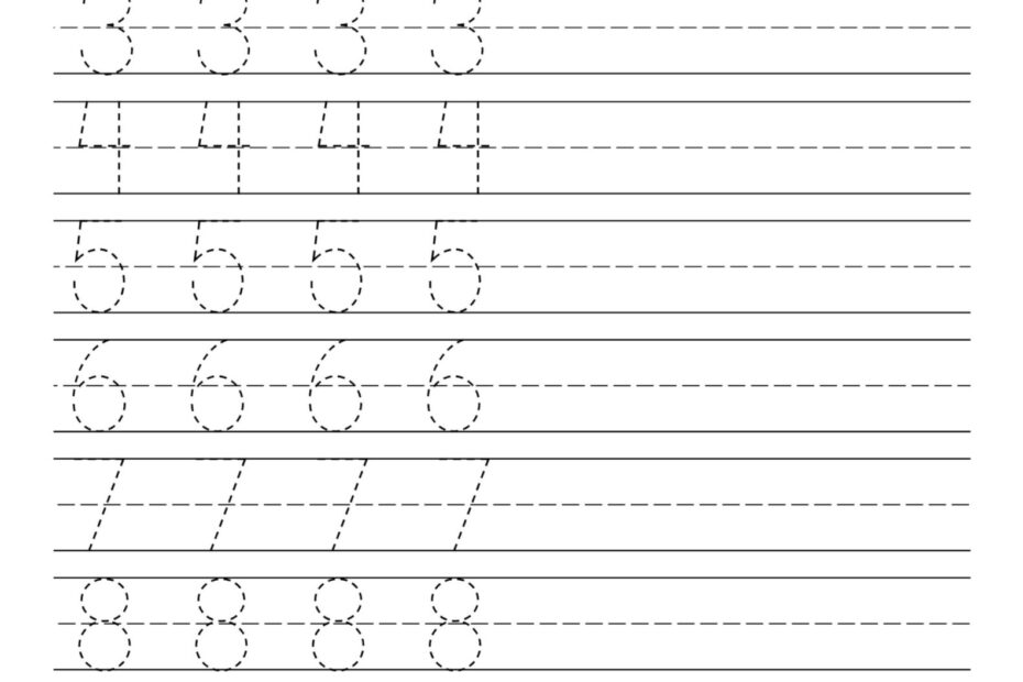 Free Number Tracing Worksheets Paper Trail Design