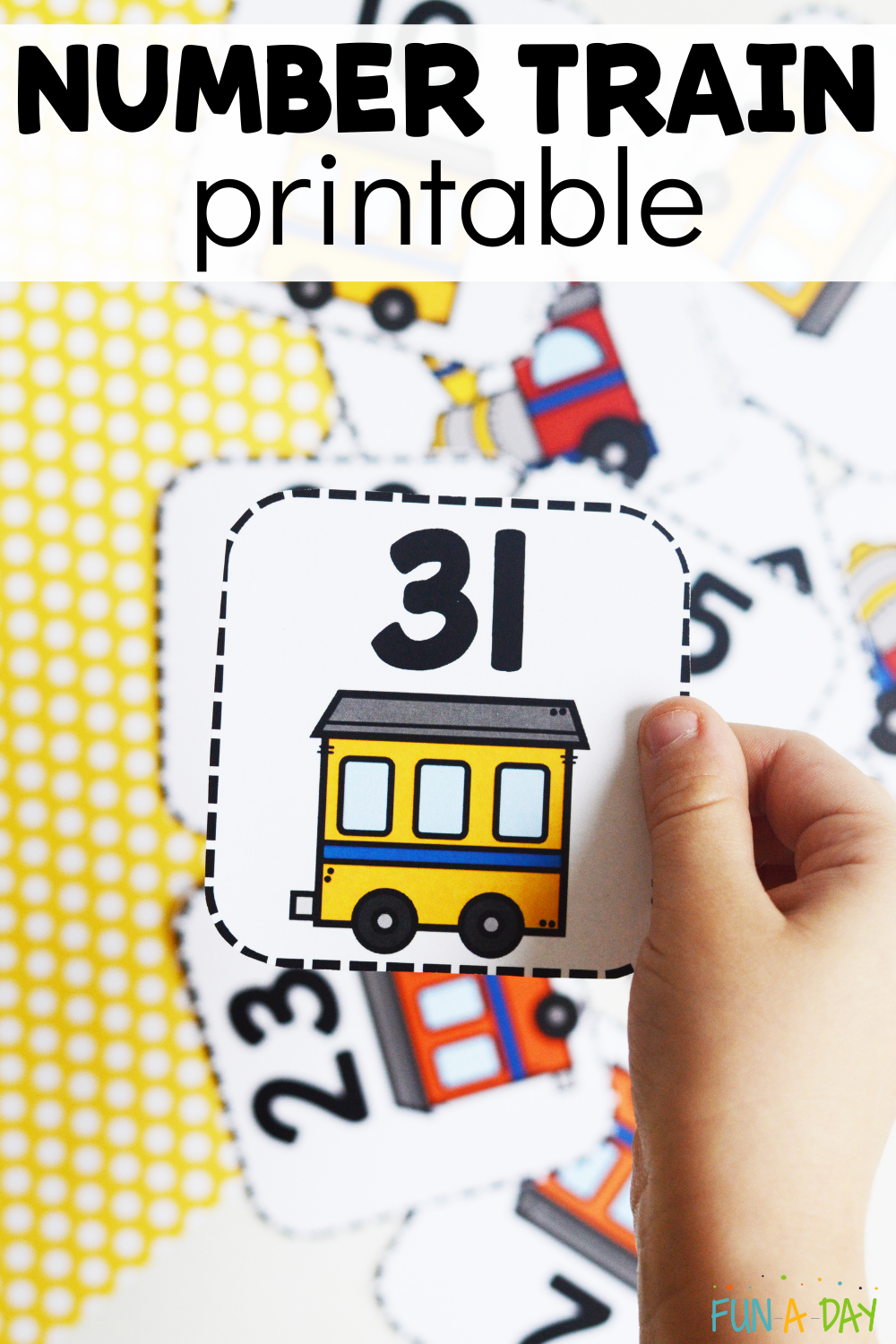 Free Number Train Printable For Preschoolers Fun A Day 