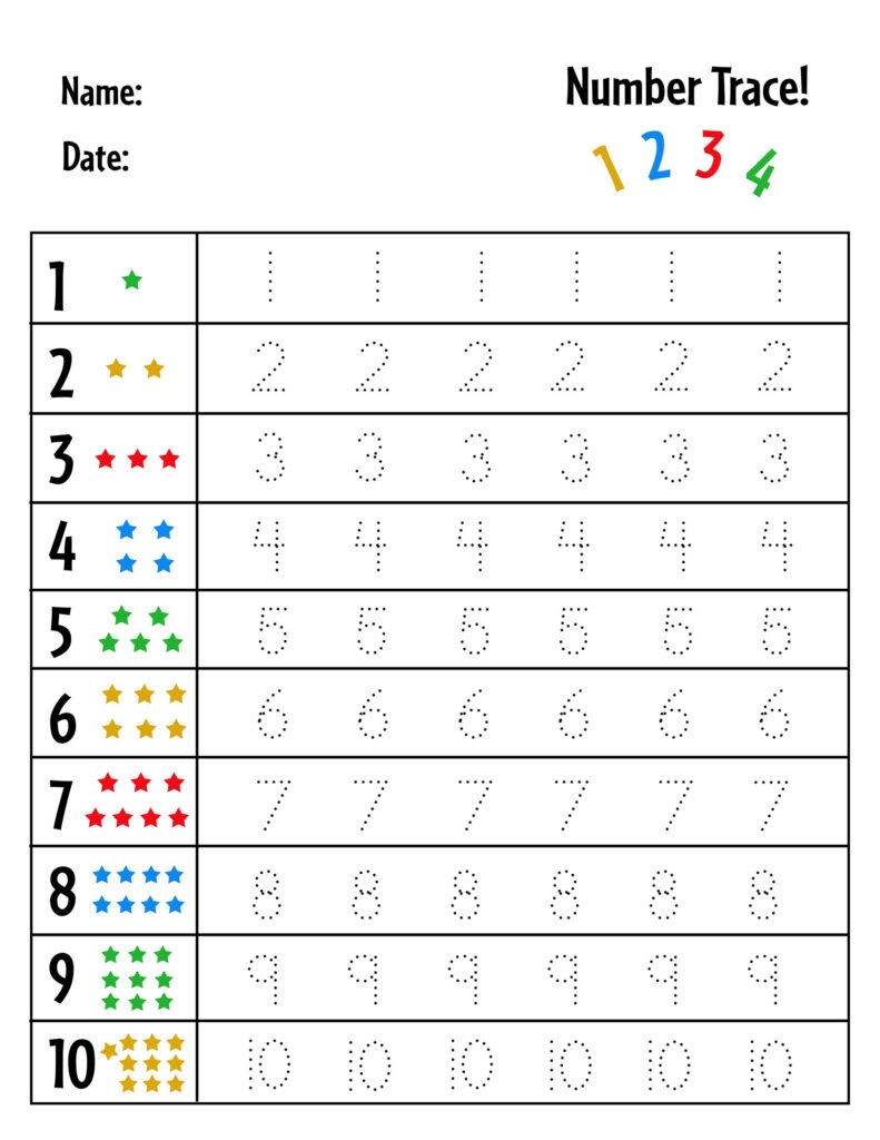 numbers tracing worksheets