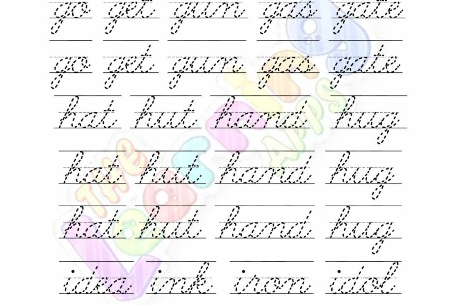 Free Printable Cursive Letter Tracing Practice Worksheets PDF