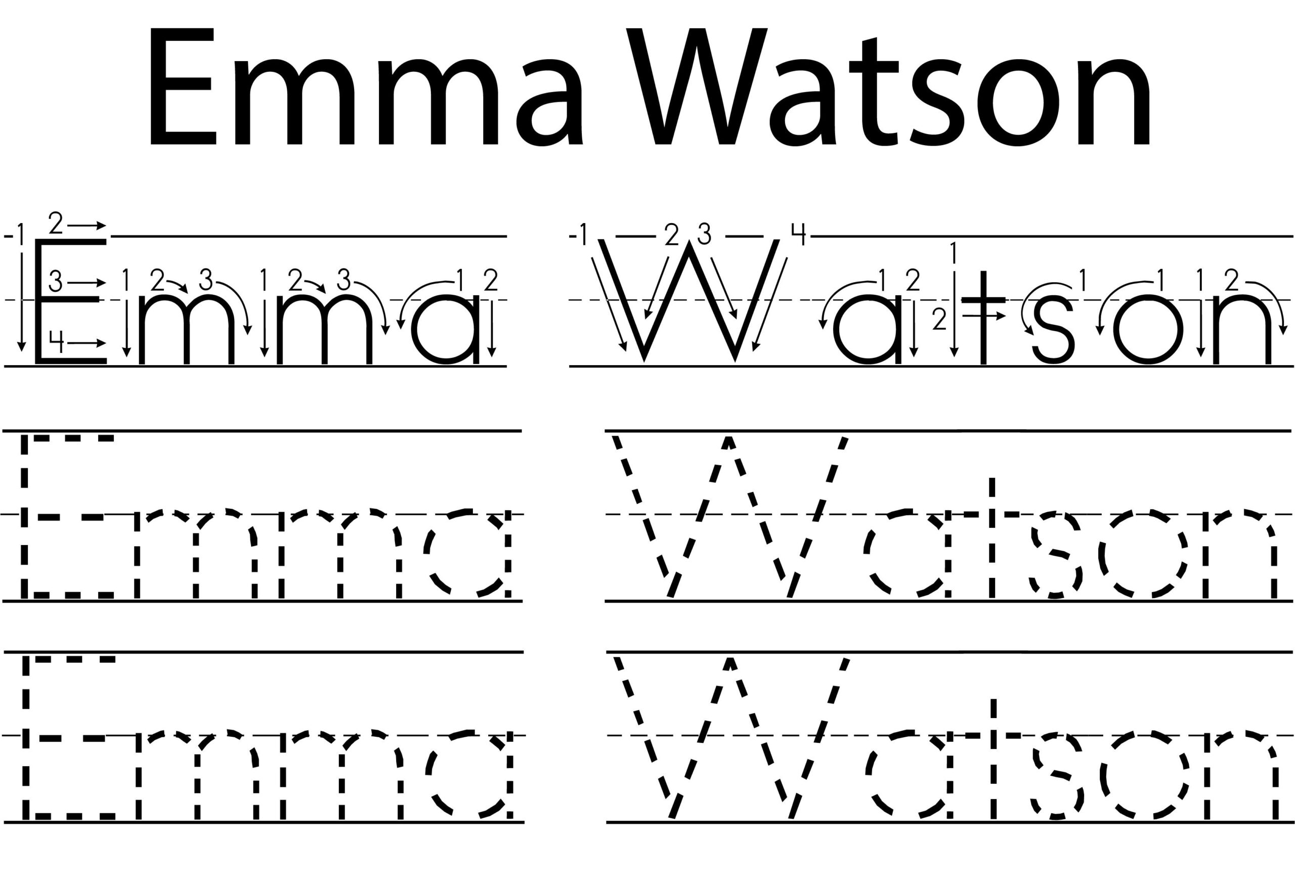 Free Printable Custom Name Tracing Sheets
