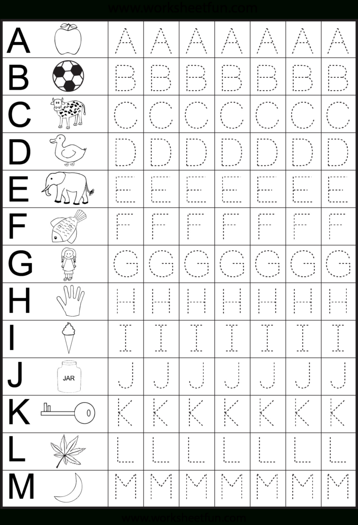 Free Printable Kindergarten Alphabet Tracing Worksheets Letter 