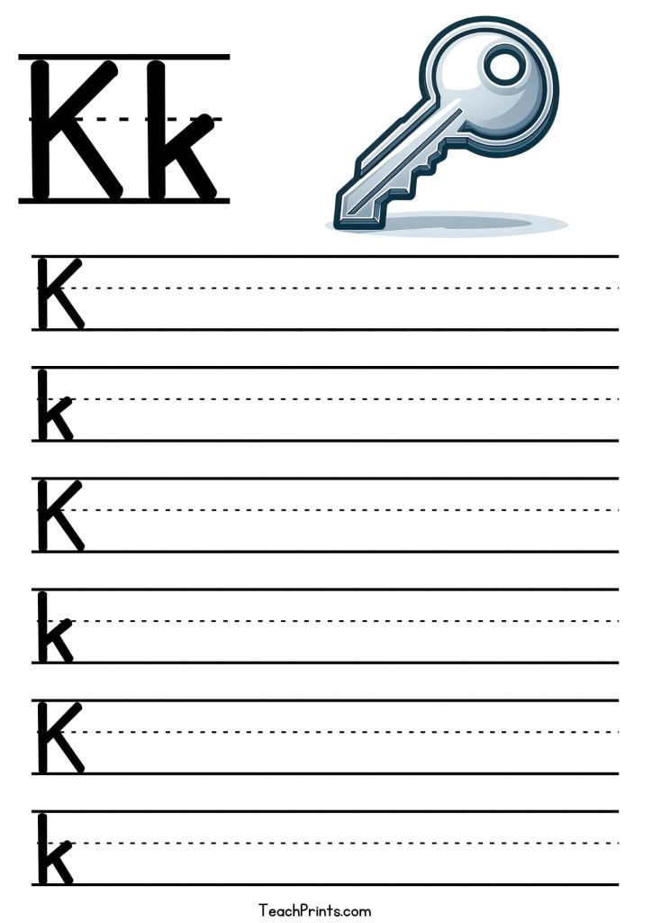 Free Printable Letter K Tracing Worksheets Pdf Kindergarten 