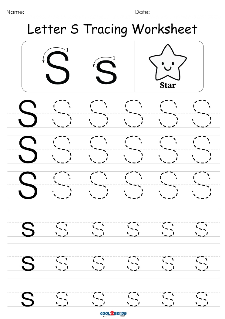 Free Printable Letter S Tracing Worksheets