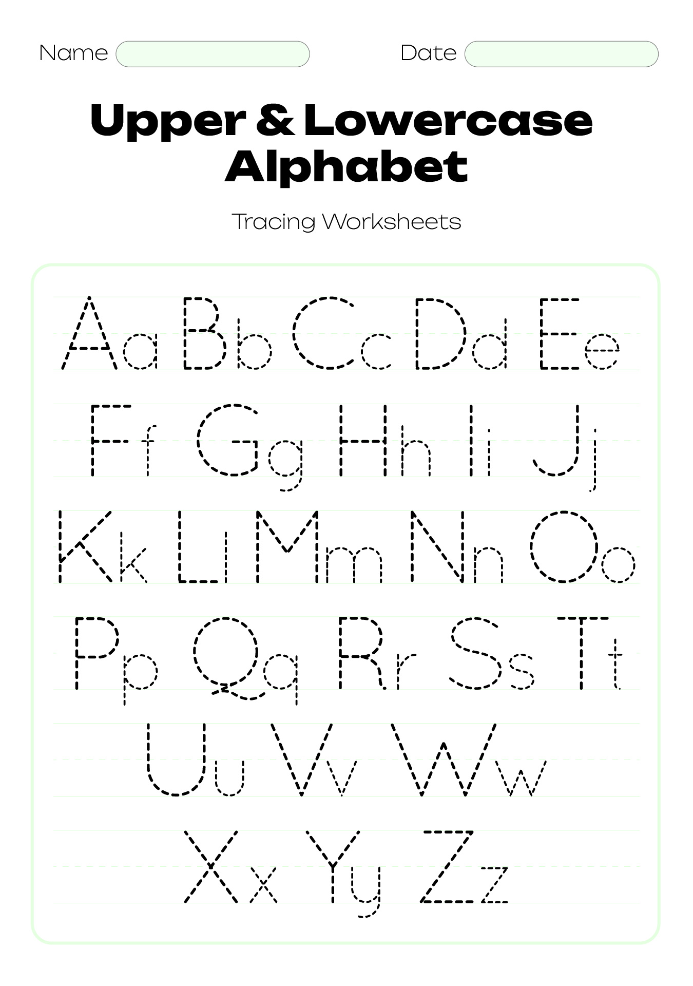 tracing letters alphabet free printables