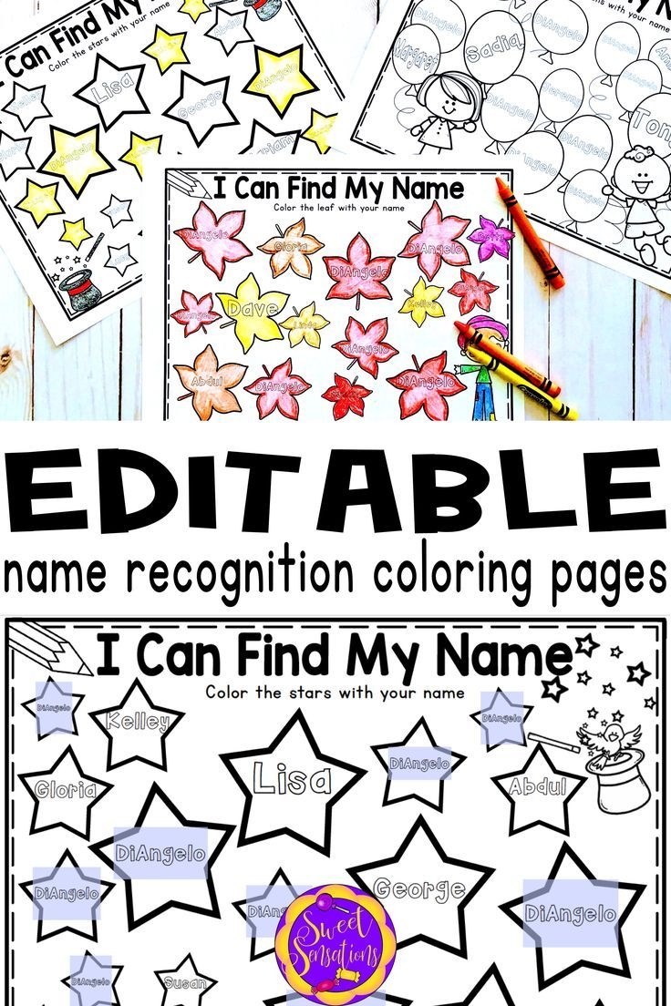 free printable name recognition worksheets