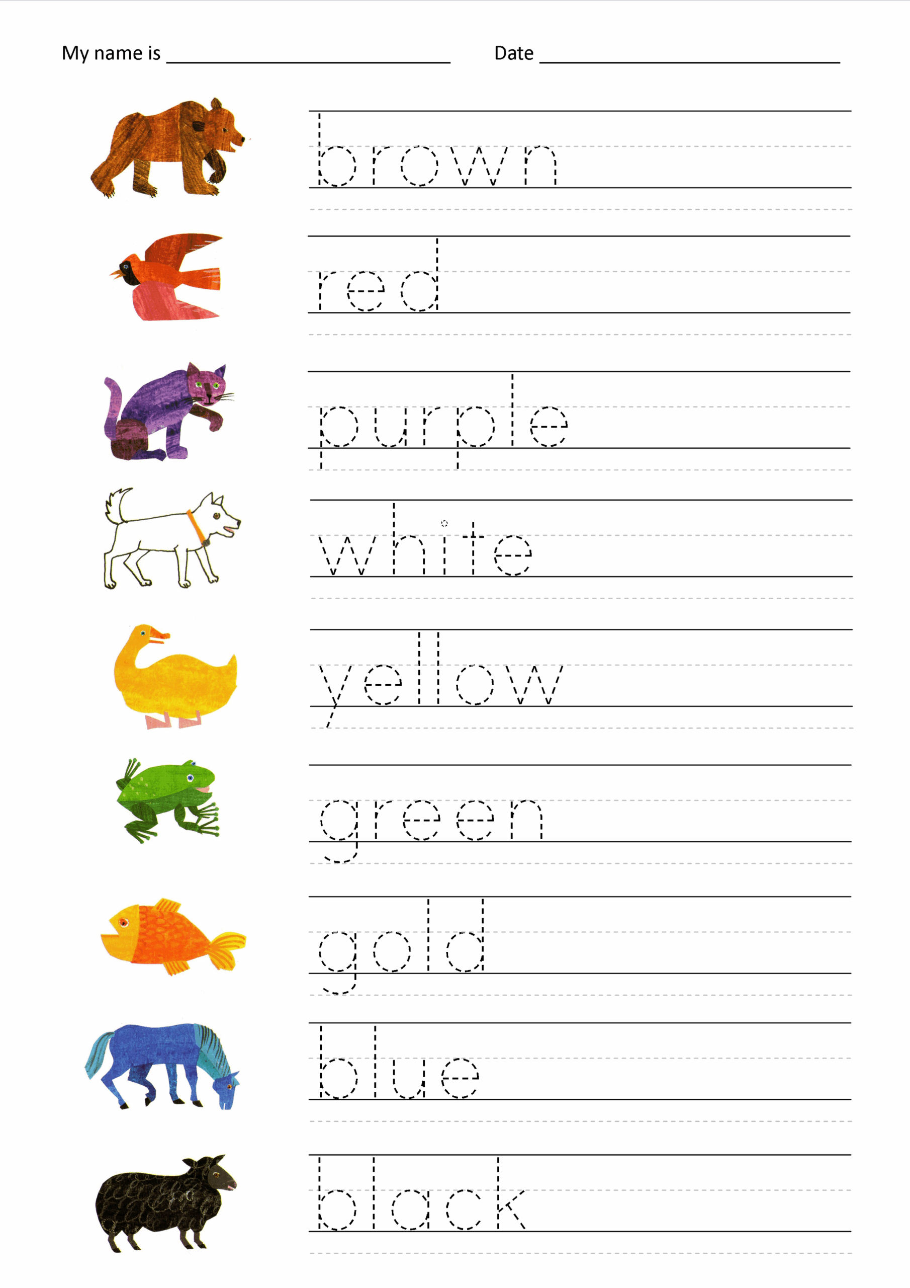 Free Printable Name Tracing Sheets For Kids
