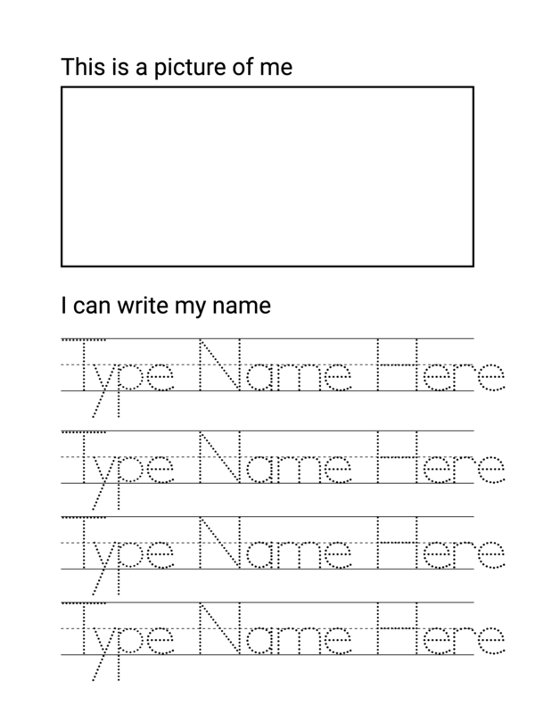 Free Printable Name Tracing Worksheet With Picture Box InkPx