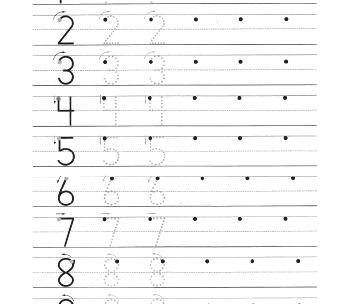 Free Printable Number Tracing Sheets Printable Online