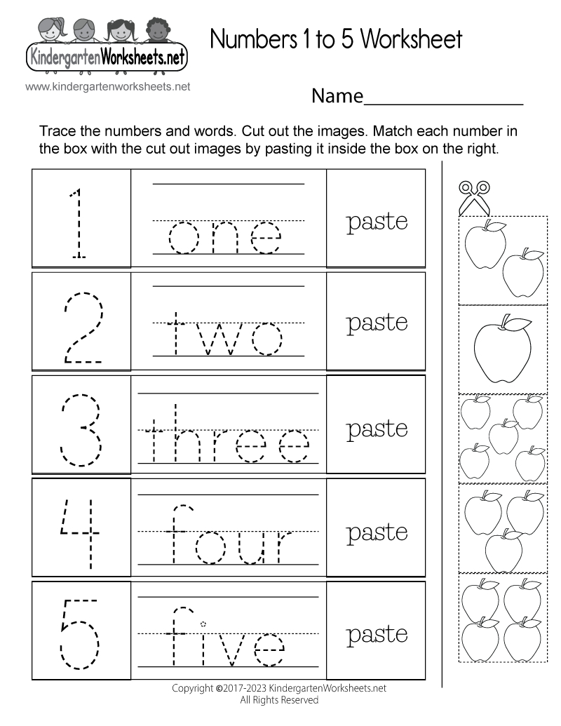 free printable number worksheet