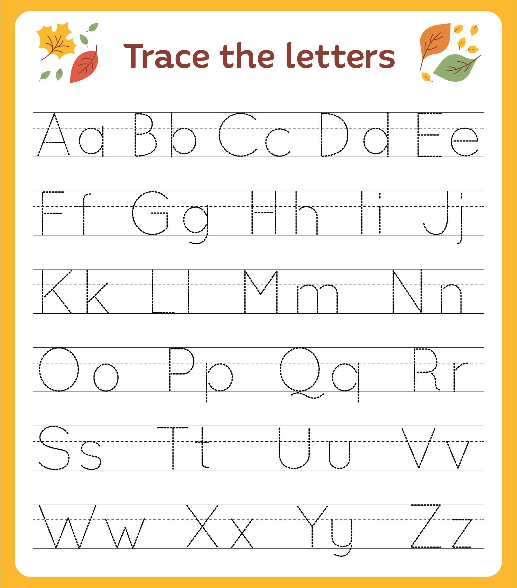 Free Printable Preschool Worksheets Tracing Letters FREE Printable A Z