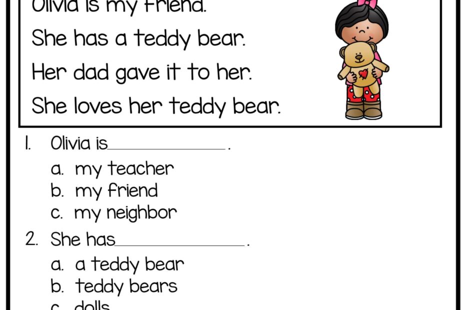 Free Printable Reading Comprehension Worksheets Printable Worksheets