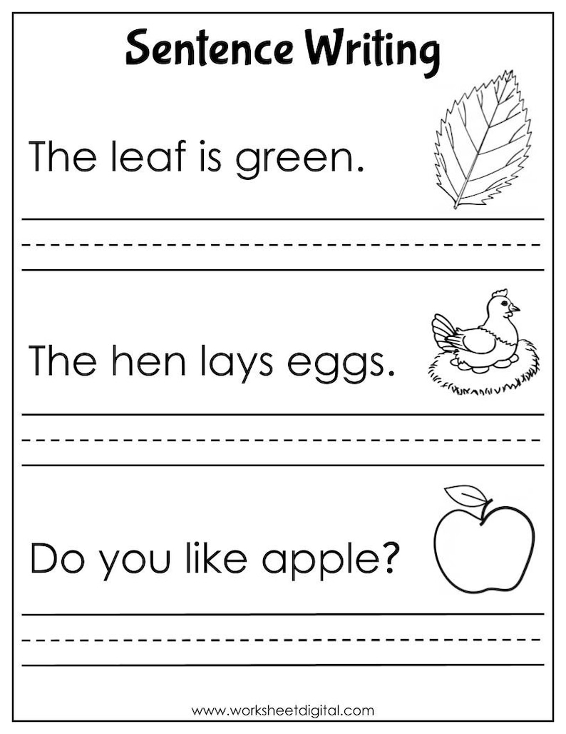 Free Printable Sentence Writing Worksheets Prntbl 