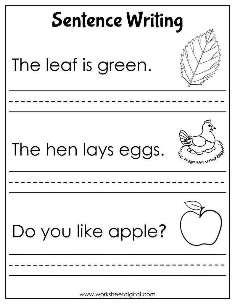 Free Printable Sentence Writing Worksheets Prntbl 
