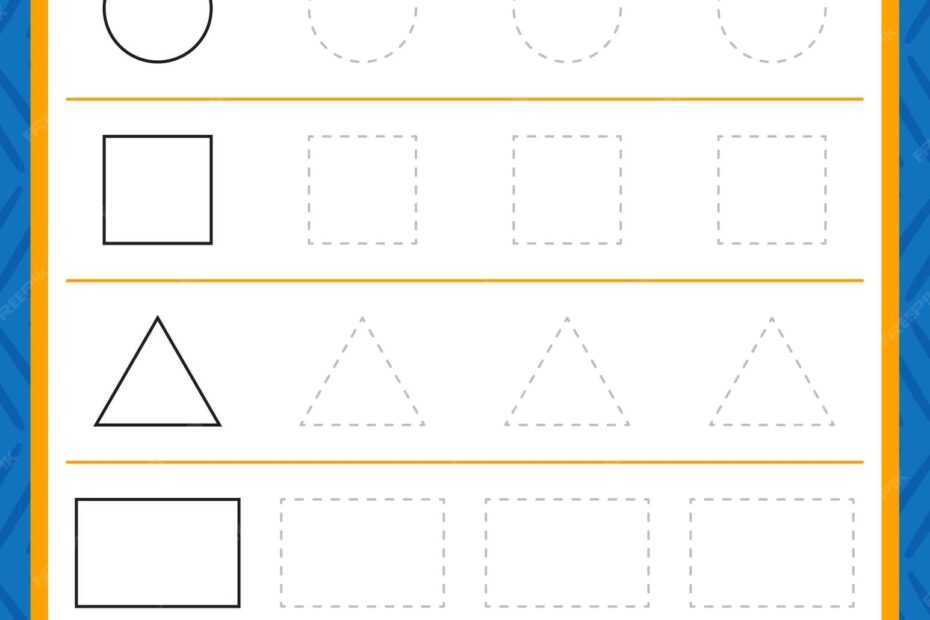 Free Printable Shape Tracing Worksheet Worksheet Kiddoworksheets