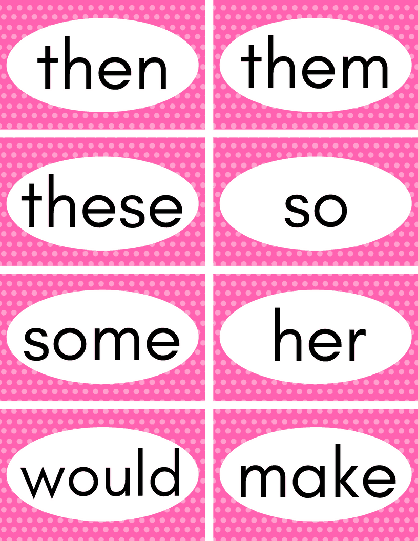 free printable word cards