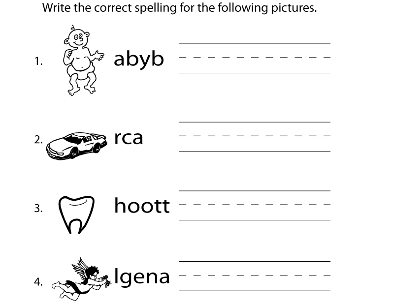 Free Printable Spelling Worksheets