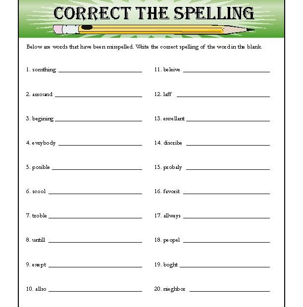Free Printable Spelling Worksheets For Adults Lyana Worksheets