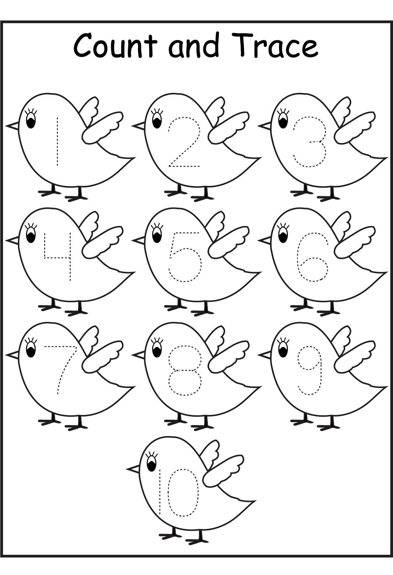 Free Printable Trace Numbers